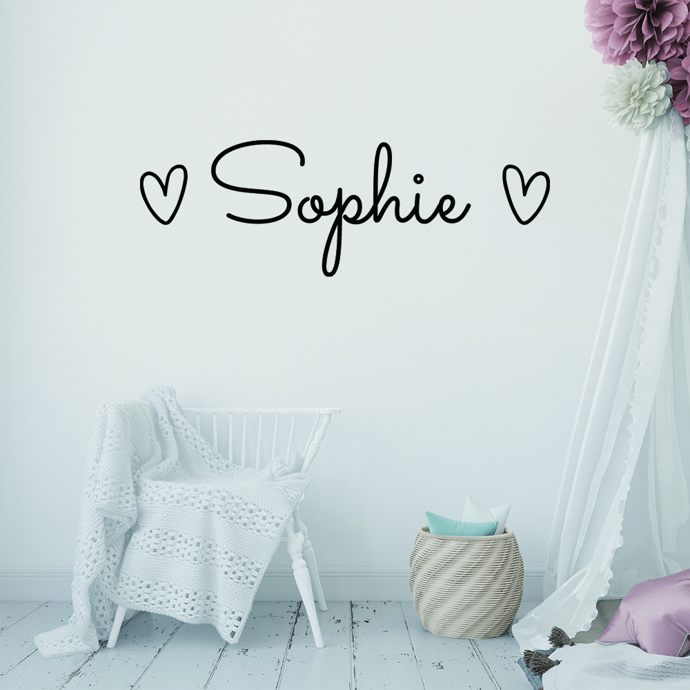 Wall Decal Nursery - 1pc Romantic Personalize Custom Name love