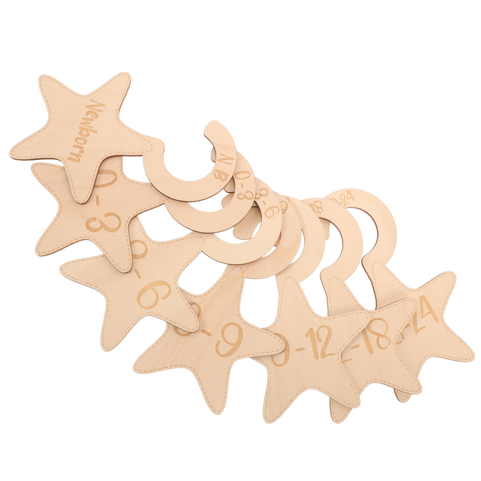 Baby Nursery Wardrobe - 7Pcs Wooden Baby Wardrobe Divider Set