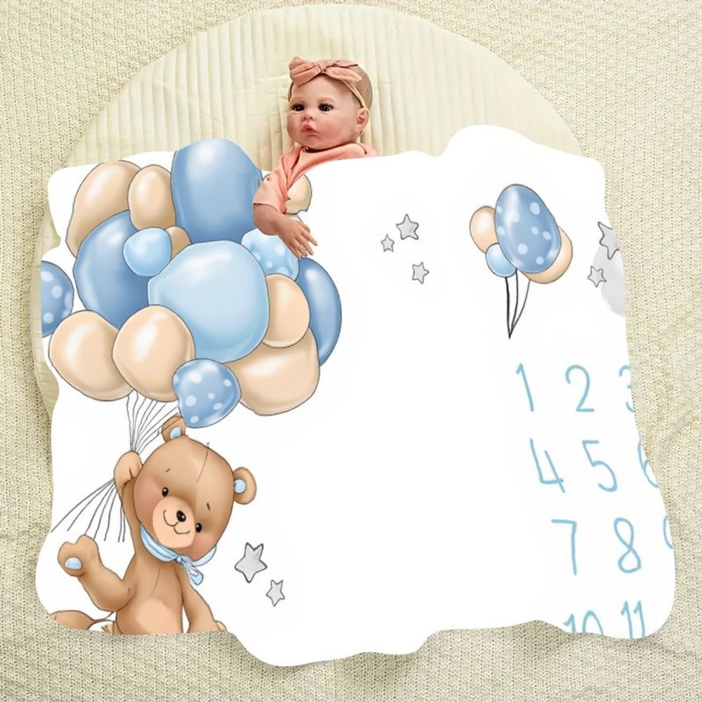 Baby Nursery Colors - Baby Blanket with Cute Cartoon Teddy