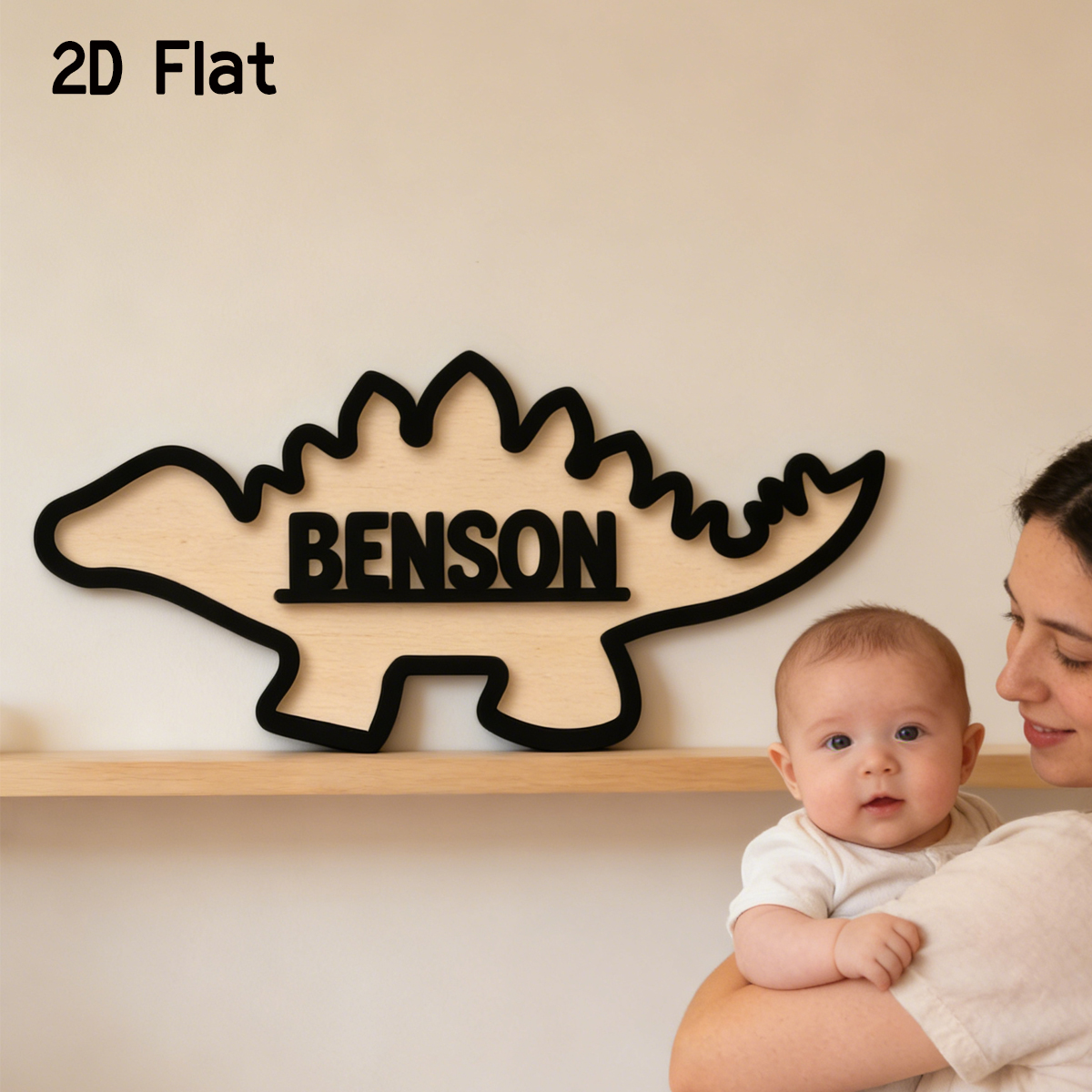 Baby Nursery Decorations - 1Pc Cutom Dinosaur Wooden Acrylic Name