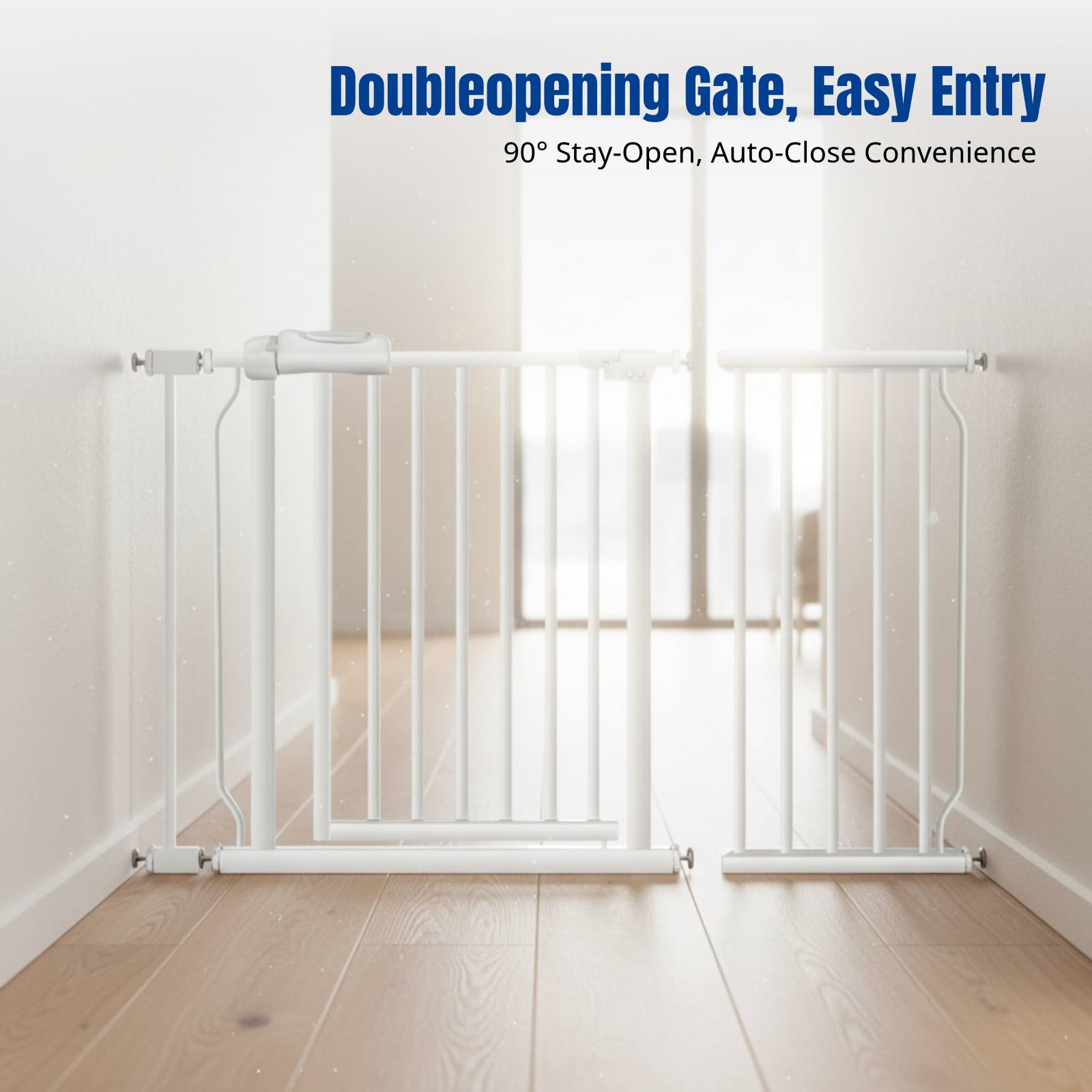 Baby Gate Extra Wide - Child Gate, Pet Fence, No-Drill Installation,