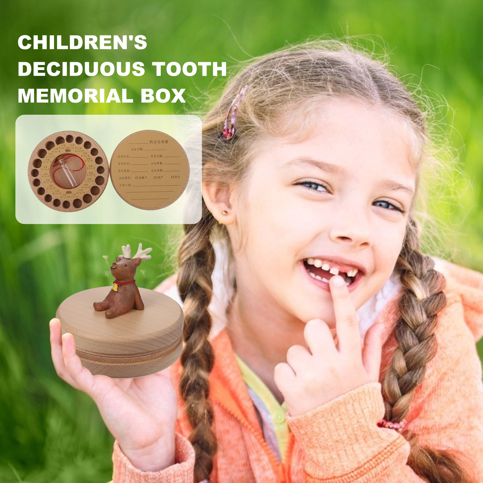 Baby Keepsake Box - Handcrafted Wooden Baby Teeth Box Lanugo