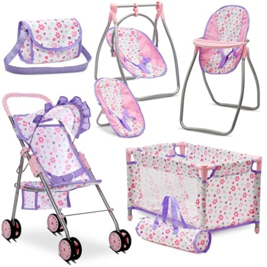 Baby Nursery Furniture Sets - Baby Doll Stroller Bed and Swing