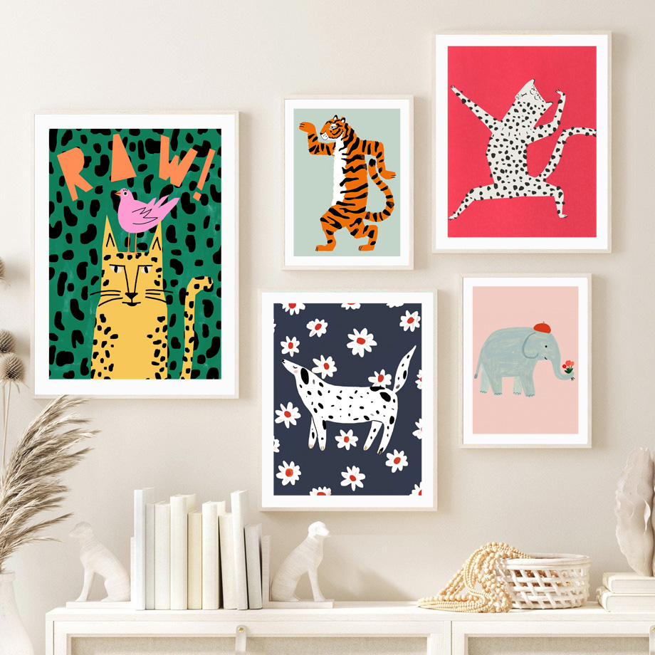 Baby Nursery Colors - Whimsical Animal Nursery Wall Art Funny