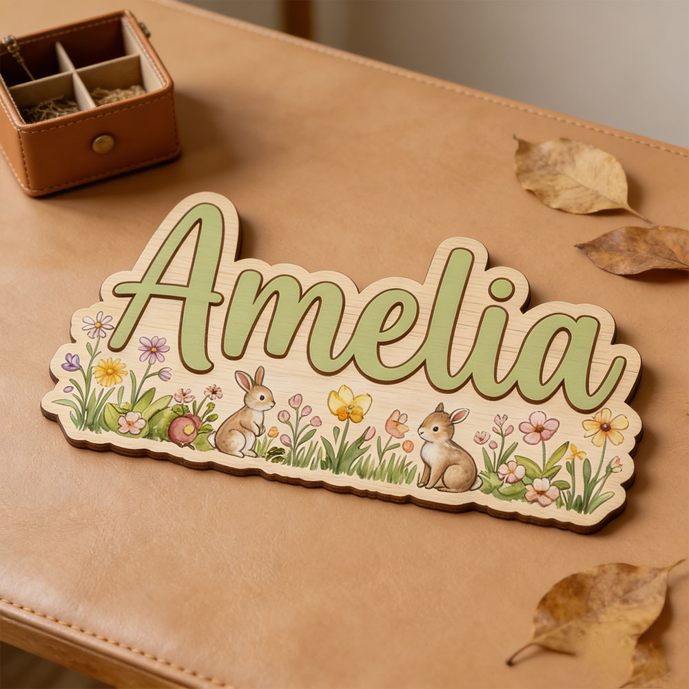 Personalized  'Two Bunnies Wil - Baby Nursery Themes Girl incelemesi ve fiyatı