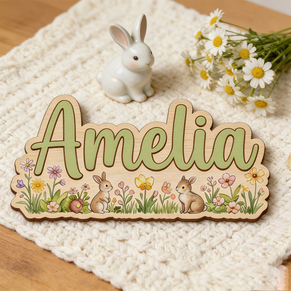 Personalized  'Two Bunnies Wil - Baby Nursery Themes Girl incelemesi ve fiyatı
