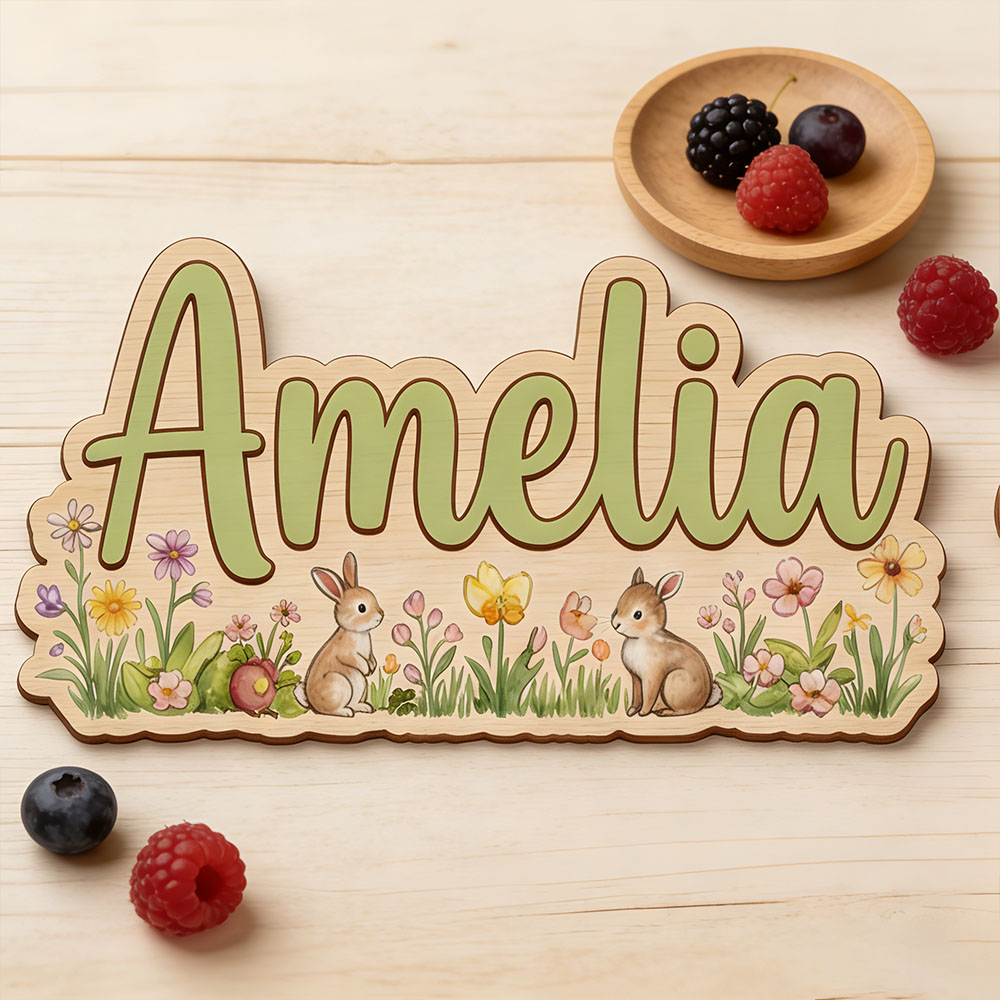 Personalized  'Two Bunnies Wil - Baby Nursery Themes Girl incelemesi ve fiyatı