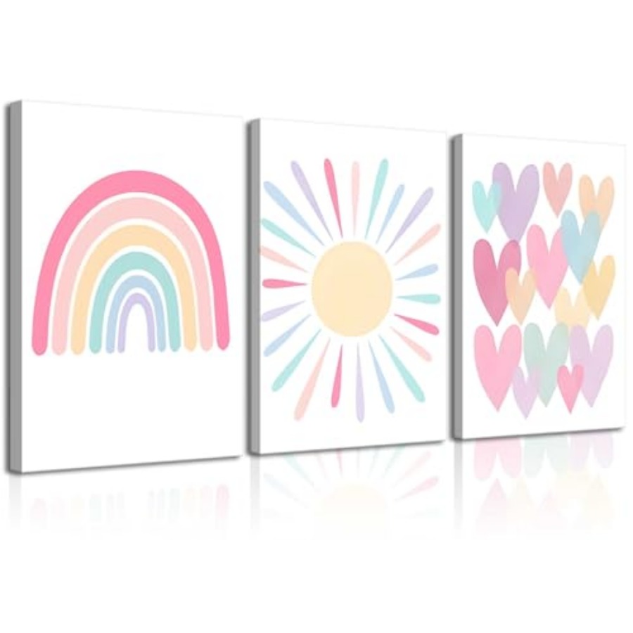 3Pcs Framed Pink Nursery Canva - Baby Nursery Frames incelemesi ve fiyatı