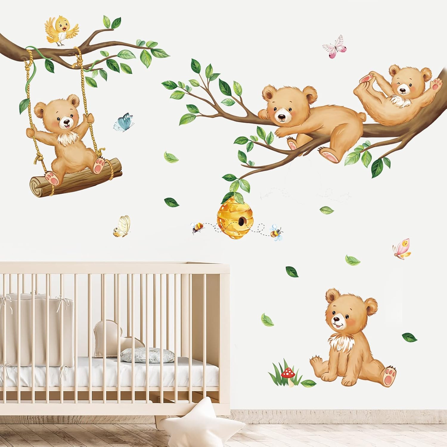 Woodland Bear Wall Decals Anim - Wall Decal Nursery incelemesi ve fiyatı