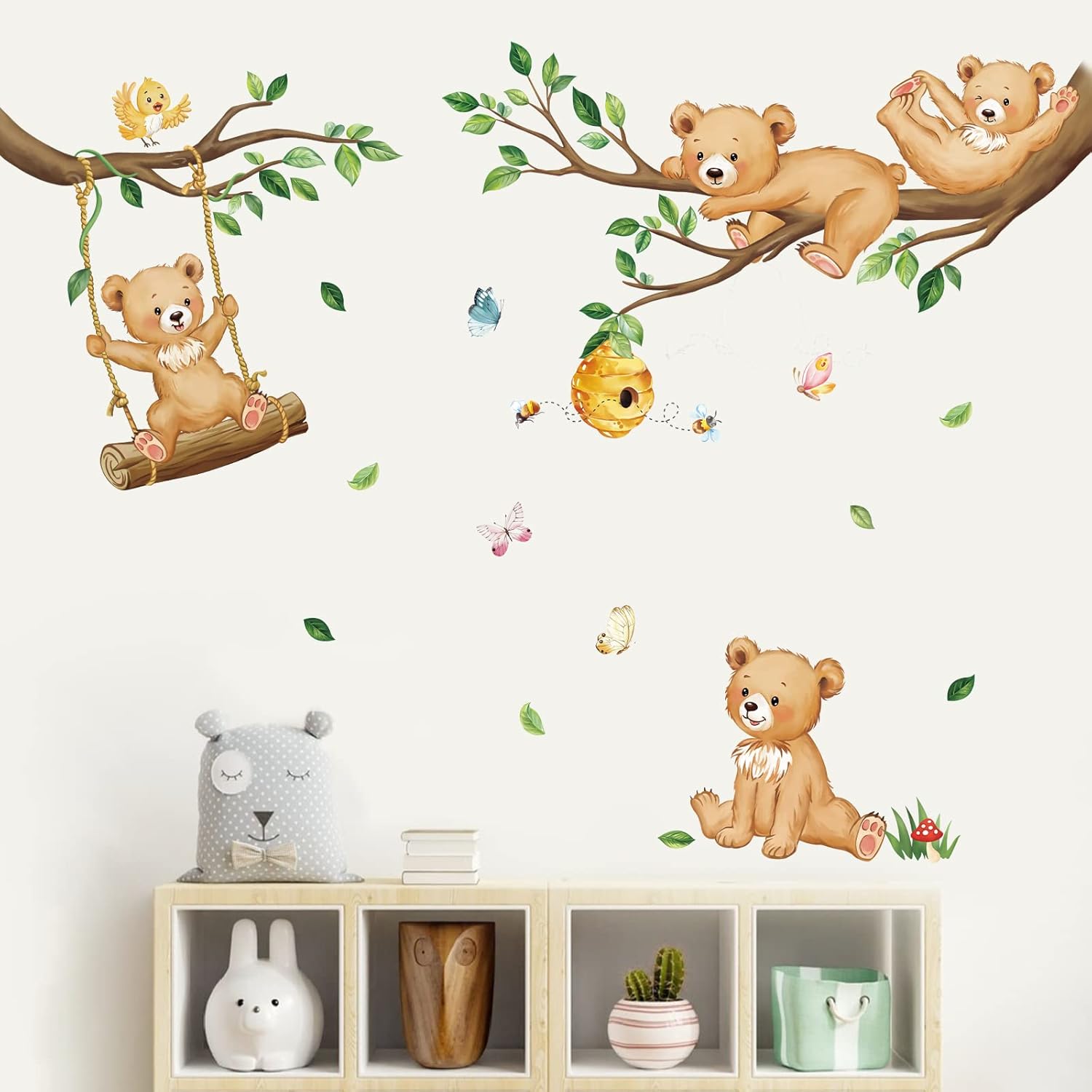Woodland Bear Wall Decals Anim - Wall Decal Nursery incelemesi ve fiyatı