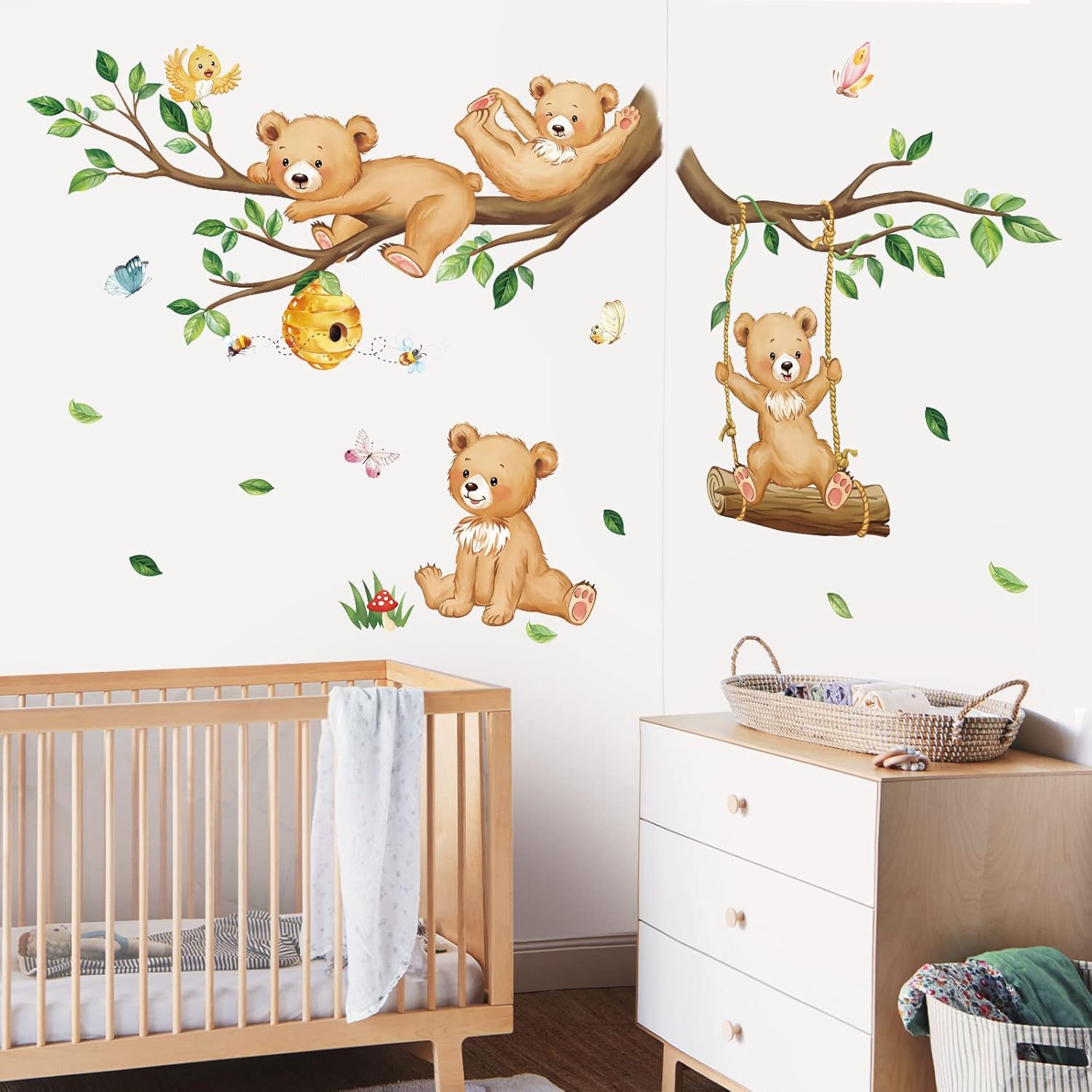 Woodland Bear Wall Decals Anim - Wall Decal Nursery incelemesi ve fiyatı