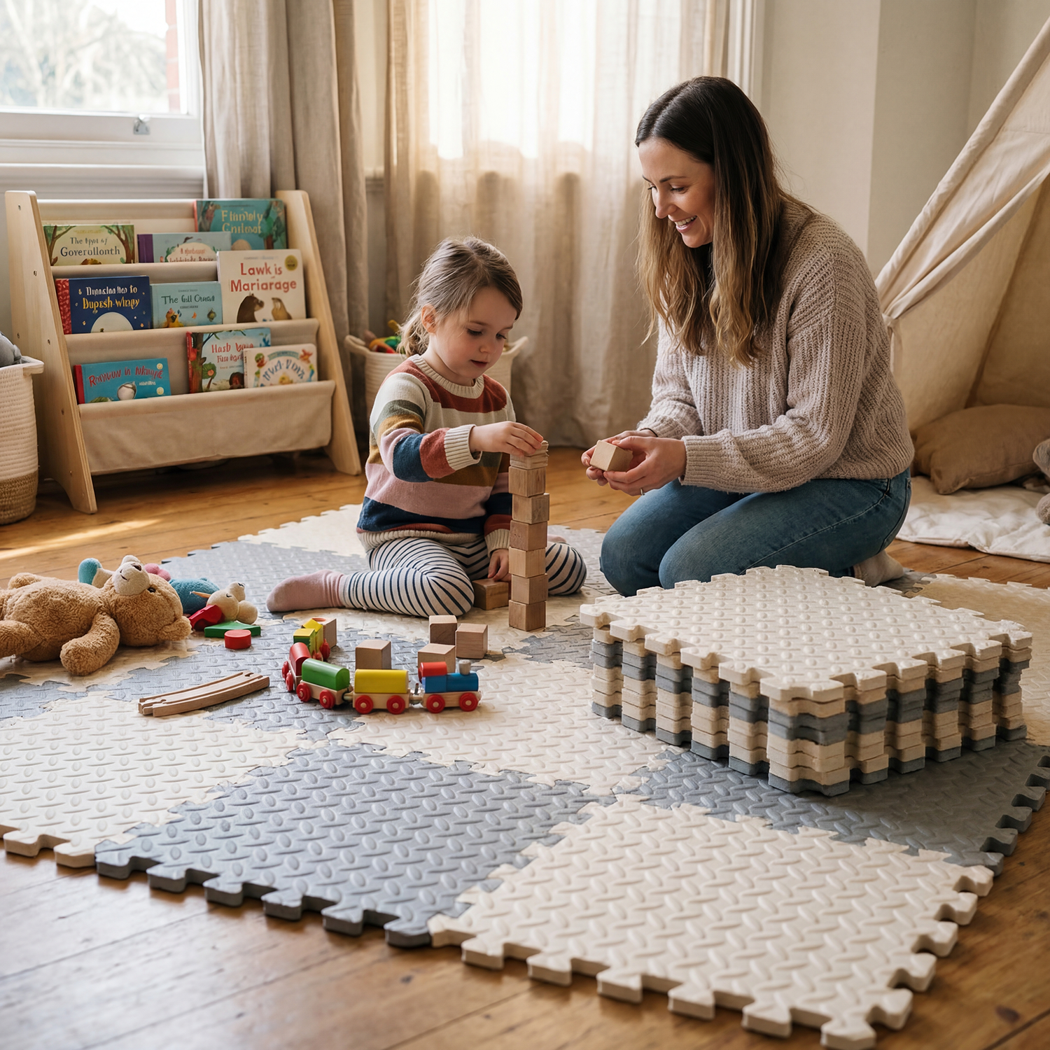 Large 4Pcs 60x60cm Baby Play M - Baby Nursery Carpet incelemesi ve fiyatı