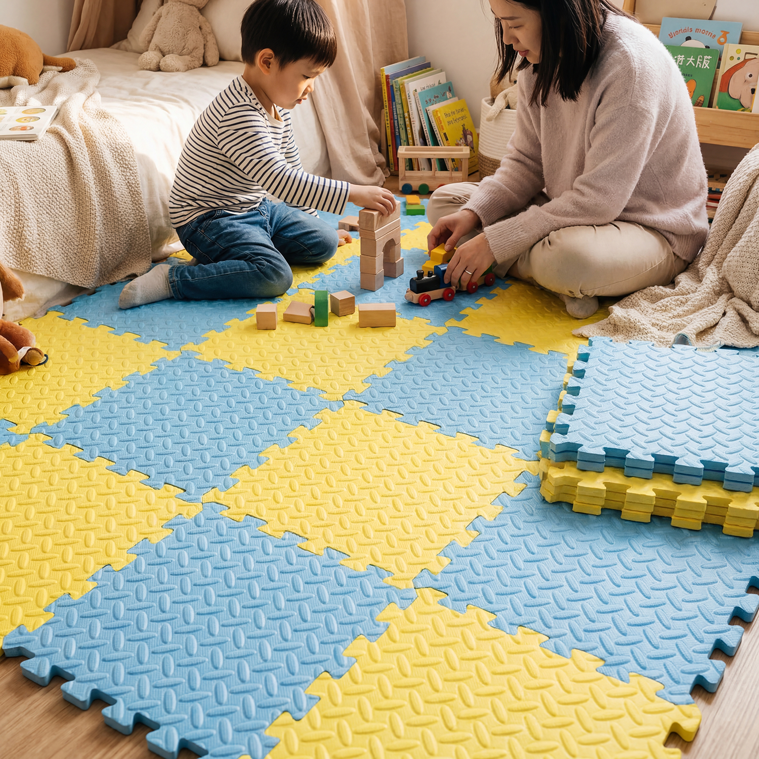 Large 4Pcs 60x60cm Baby Play M - Baby Nursery Carpet incelemesi ve fiyatı