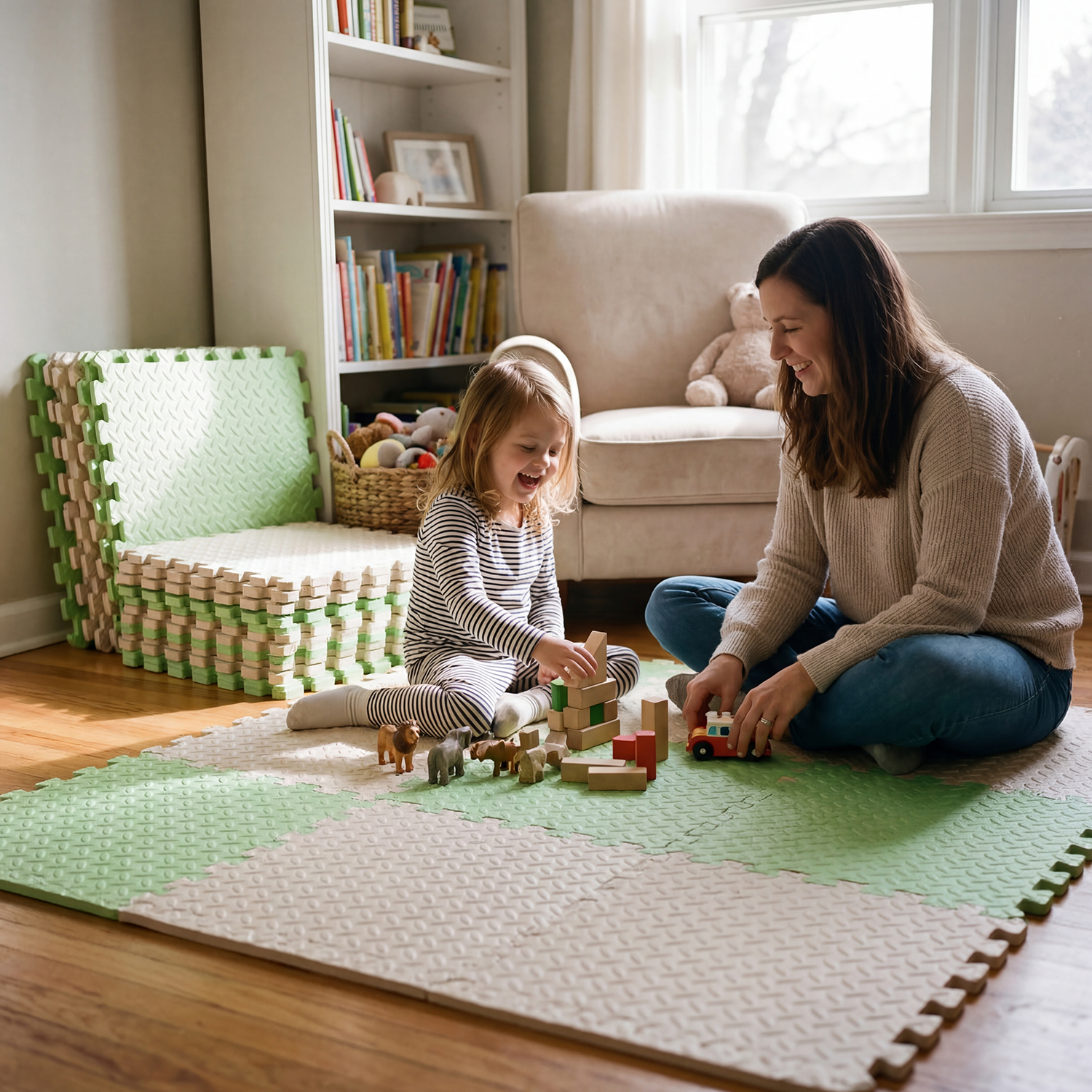Large 4Pcs 60x60cm Baby Play M - Baby Nursery Carpet incelemesi ve fiyatı