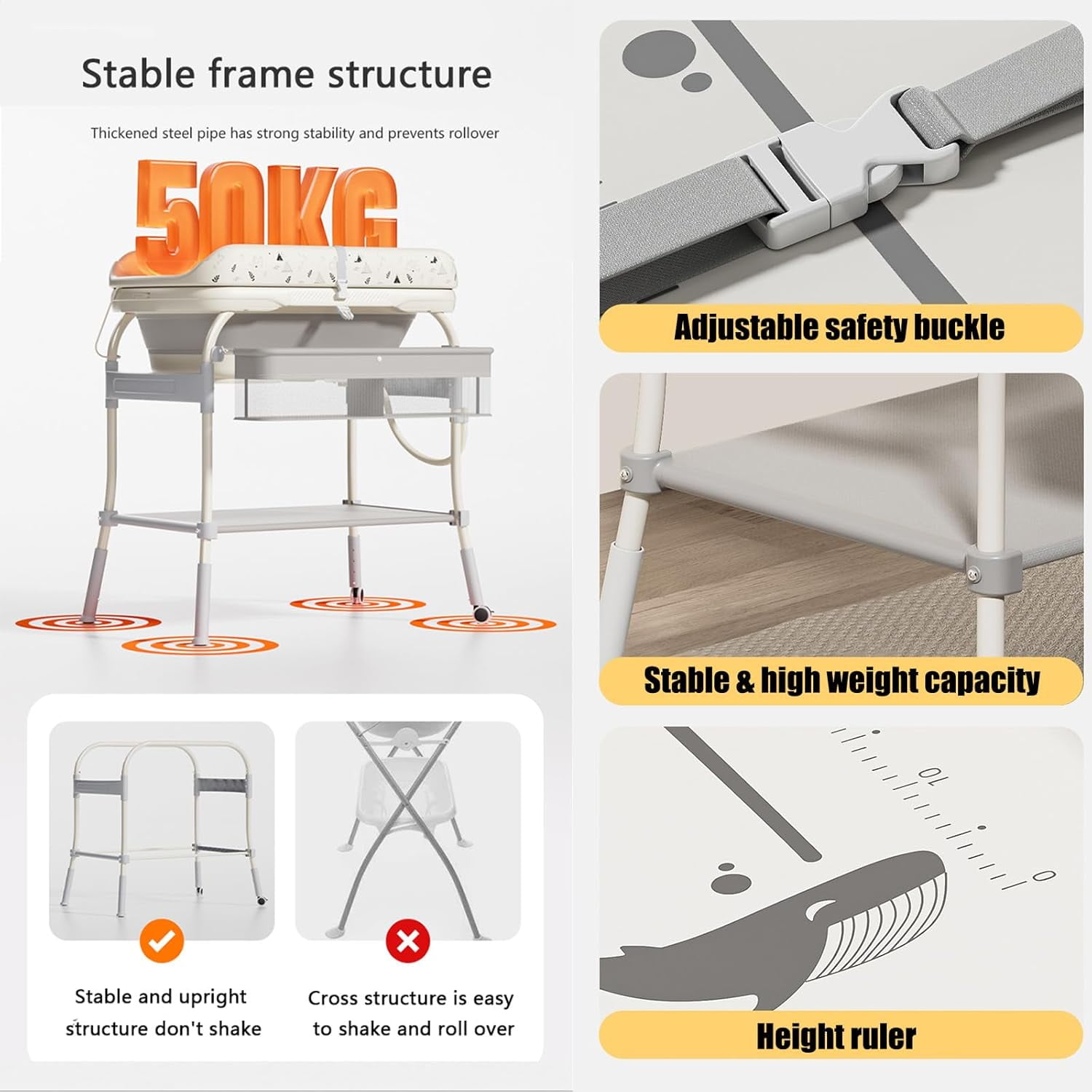 2 in 1 Baby Changing Table wit - Baby Nursery Dresser Changing Table incelemesi ve fiyatı