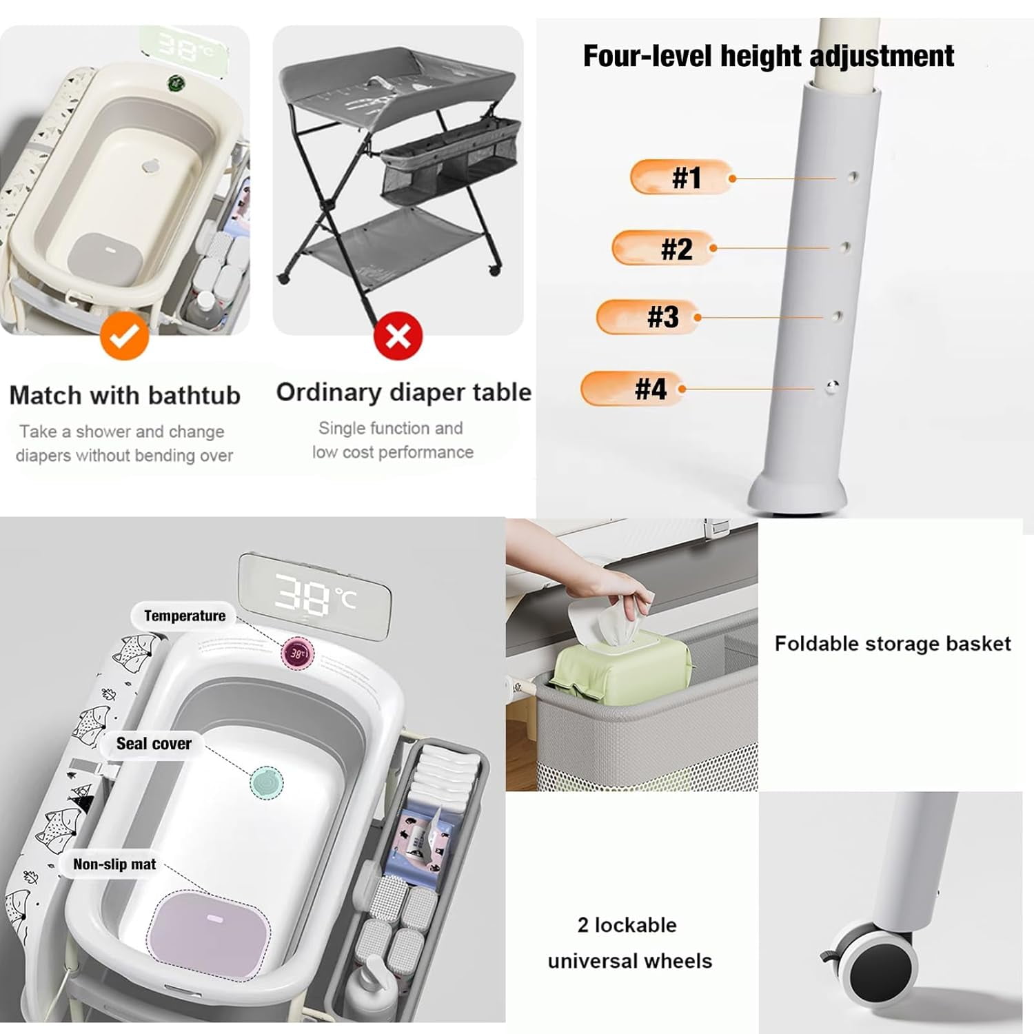2 in 1 Baby Changing Table wit - Baby Nursery Dresser Changing Table incelemesi ve fiyatı