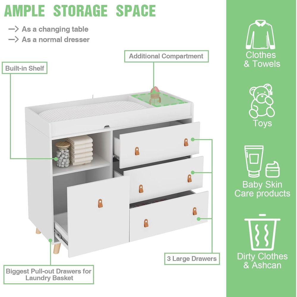 3-Drawer Premium Nursery Dress - Baby Nursery Drawers incelemesi ve fiyatı