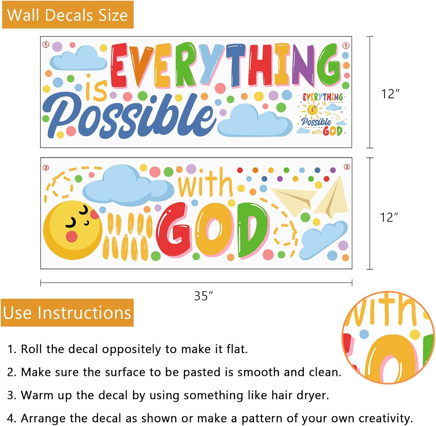 Inspirational Everything is Po - Wall Decal Nursery incelemesi ve fiyatı