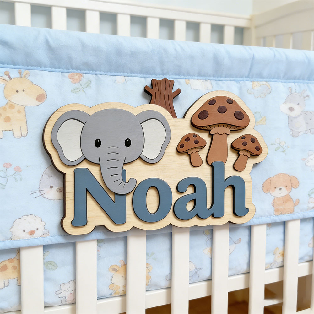 Customizable Cartoon Elephant  - Baby Nursery Themes Girl incelemesi ve fiyatı