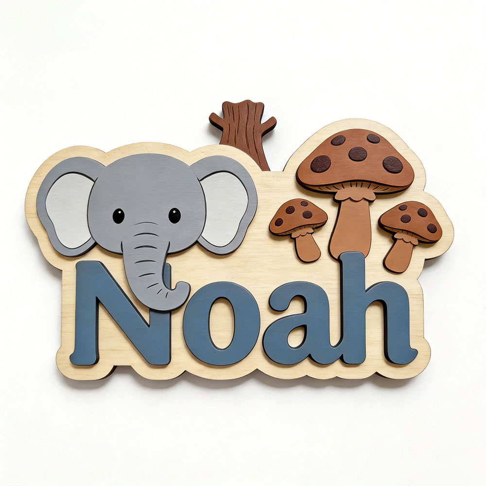 Customizable Cartoon Elephant  - Baby Nursery Themes Girl incelemesi ve fiyatı