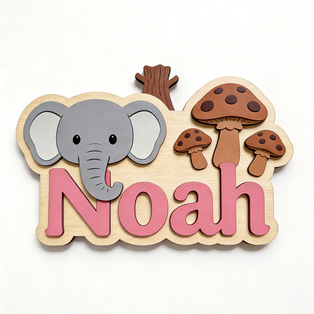 Customizable Cartoon Elephant  - Baby Nursery Themes Girl incelemesi ve fiyatı