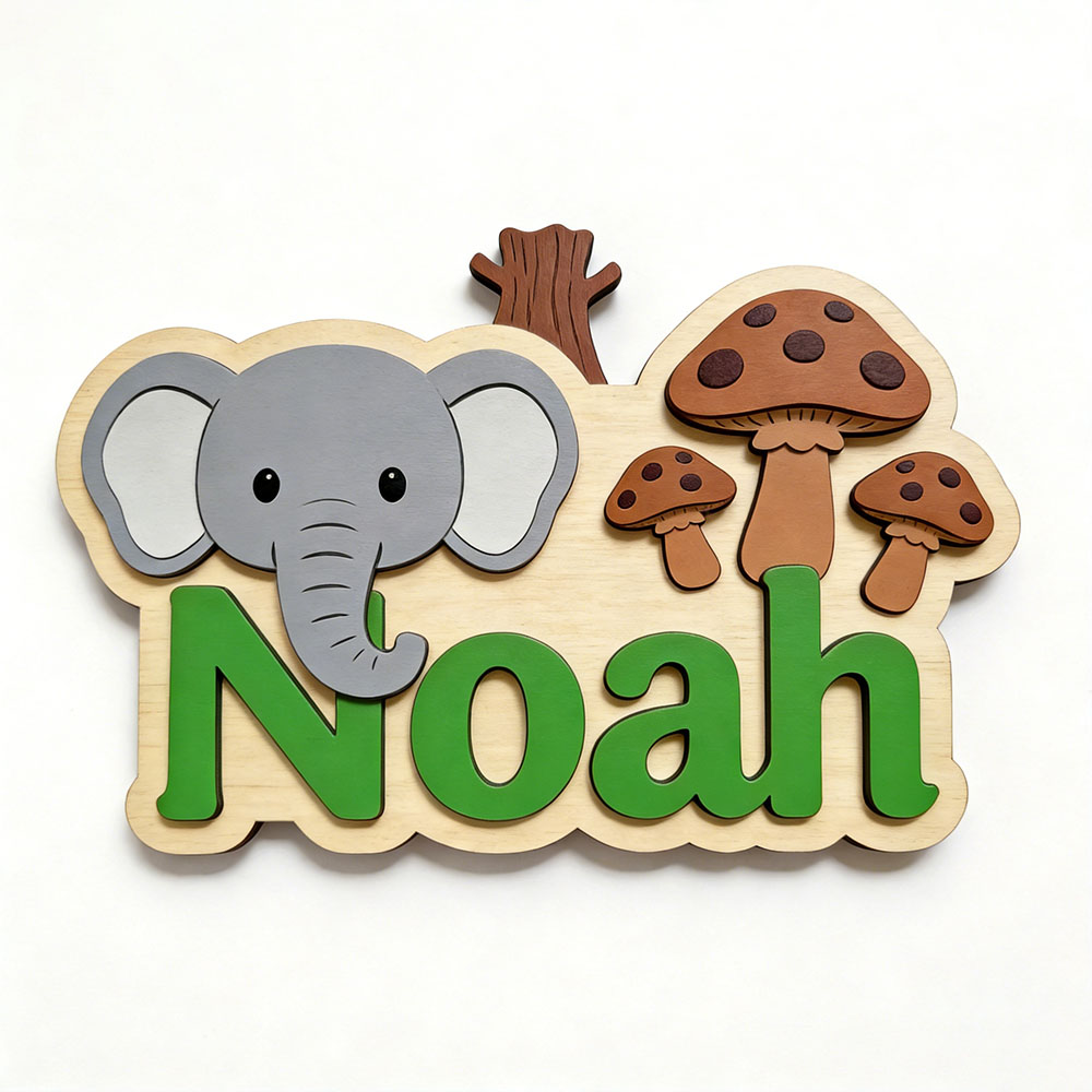 Customizable Cartoon Elephant  - Baby Nursery Themes Girl incelemesi ve fiyatı