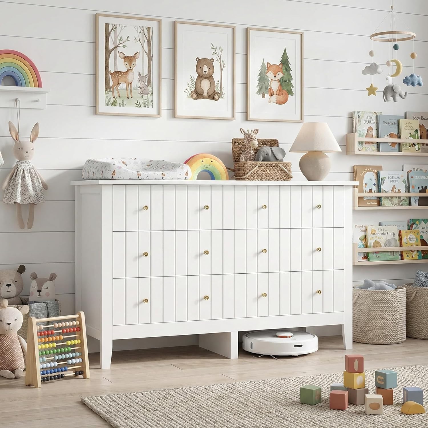 White 6 Drawer Double Dresser  - Baby Nursery Drawers incelemesi ve fiyatı
