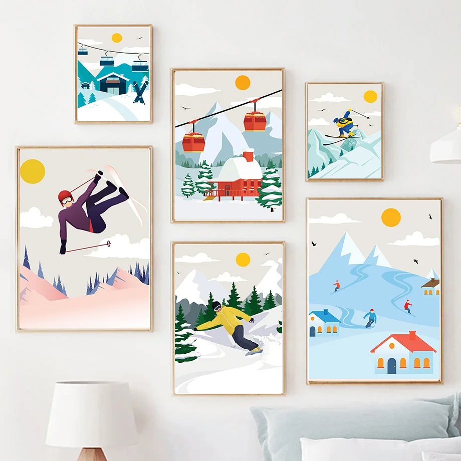Minimalist Snow Mountain Canva - Baby Nursery Themes Girl incelemesi ve fiyatı