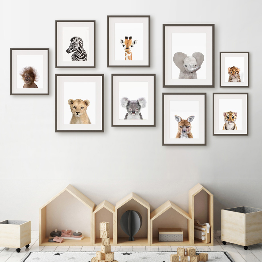 Baby Animal Nursery Wall Art P - Baby Zoo Nursery incelemesi ve fiyatı