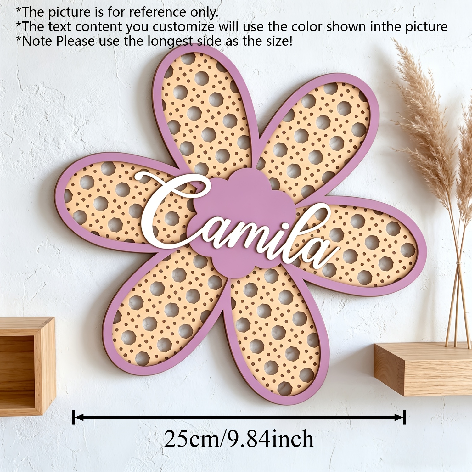 Personalized Boho Rattan Flowe - Baby Nursery Name Sign incelemesi ve fiyatı