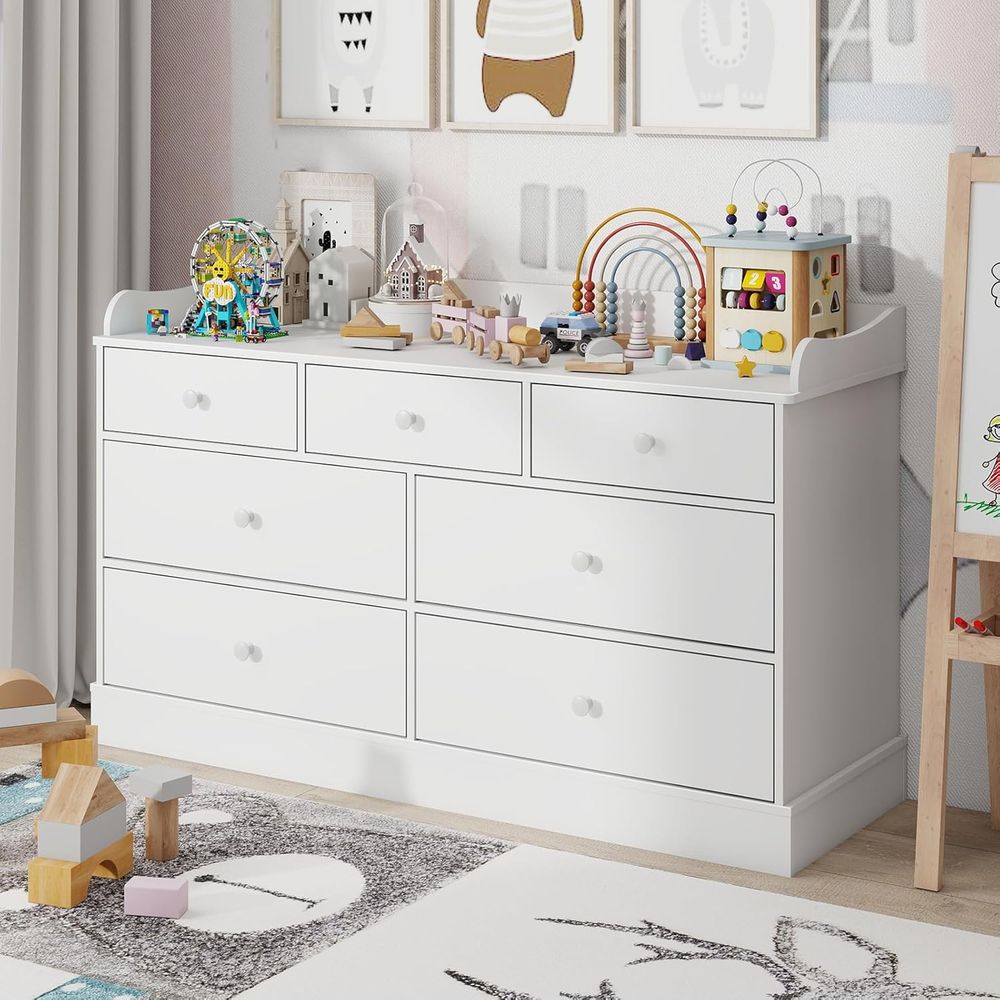 7-Drawer Kids Dresser, Changin - Baby Nursery Dresser Changing Table incelemesi ve fiyatı