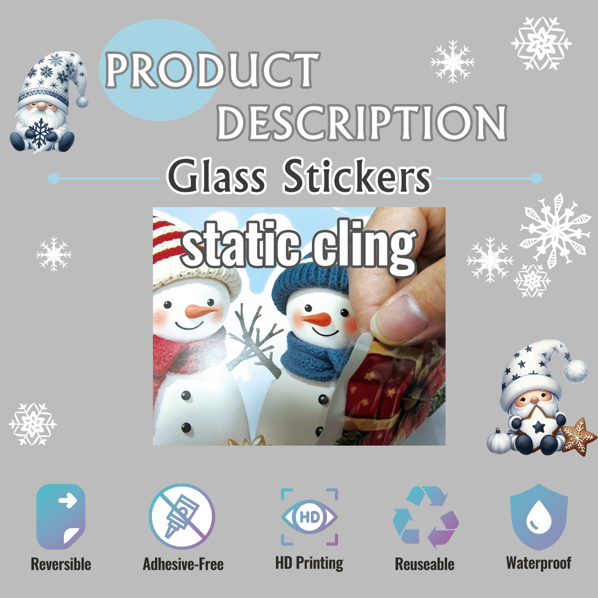 ​Christmas Window Stickers Sno - Wall Decal Nursery incelemesi ve fiyatı