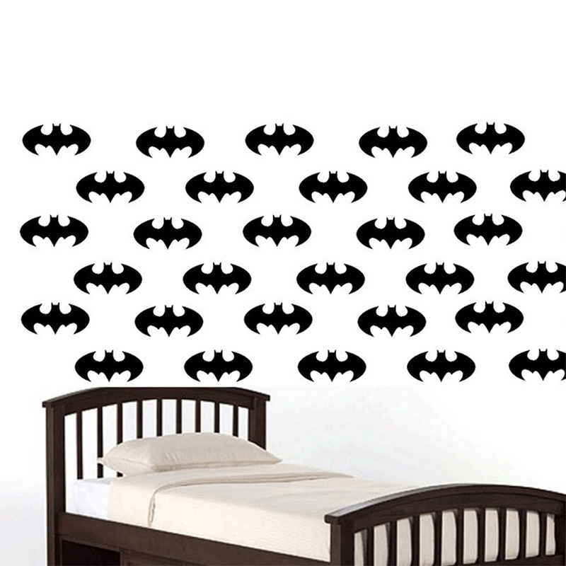 50 Pieces/Set Bat Logo Wall St - Baby Nursery Furniture Sets incelemesi ve fiyatı
