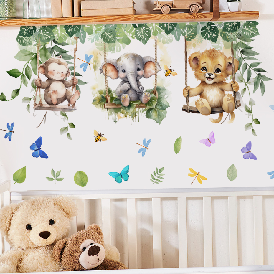Cartoon Jungle Animals Theme W - Baby Nursery Themes Girl incelemesi ve fiyatı