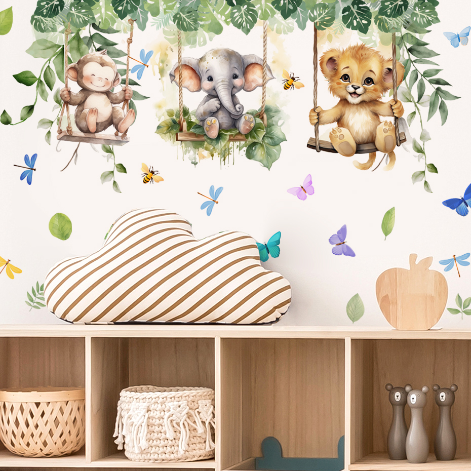 Cartoon Jungle Animals Theme W - Baby Nursery Themes Girl incelemesi ve fiyatı