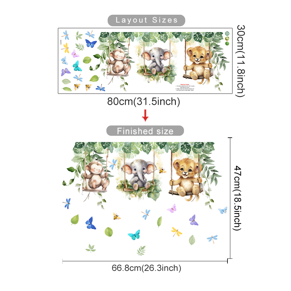 Cartoon Jungle Animals Theme W - Baby Nursery Themes Girl incelemesi ve fiyatı