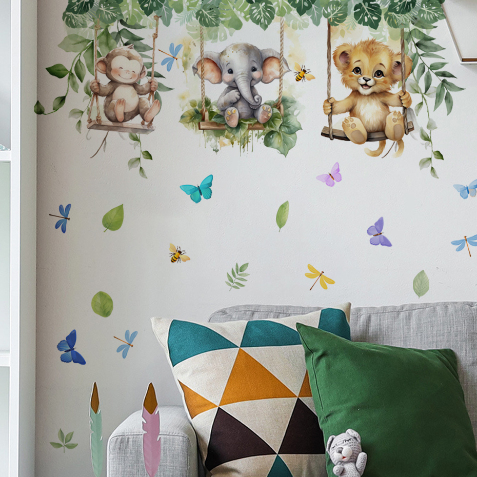 Cartoon Jungle Animals Theme W - Baby Nursery Themes Girl incelemesi ve fiyatı