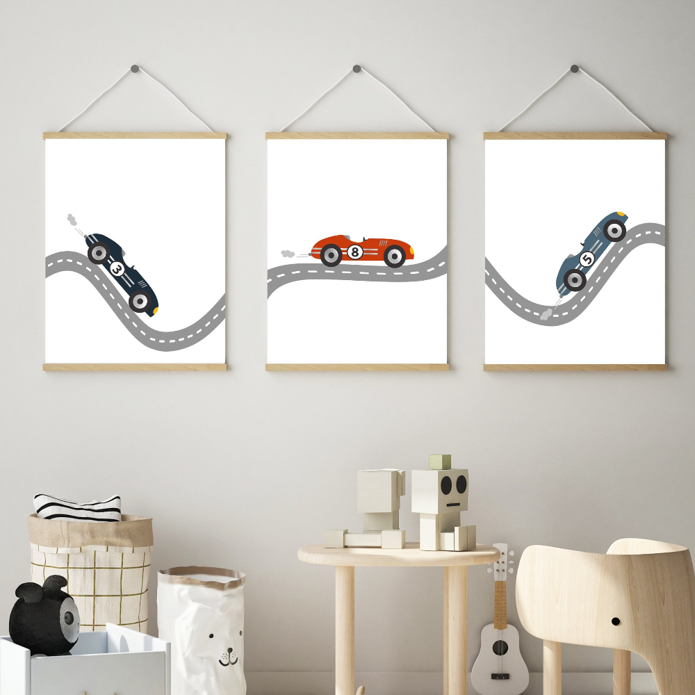 Race Car Wall Art Canvas Print - Baby Nursery Frames incelemesi ve fiyatı