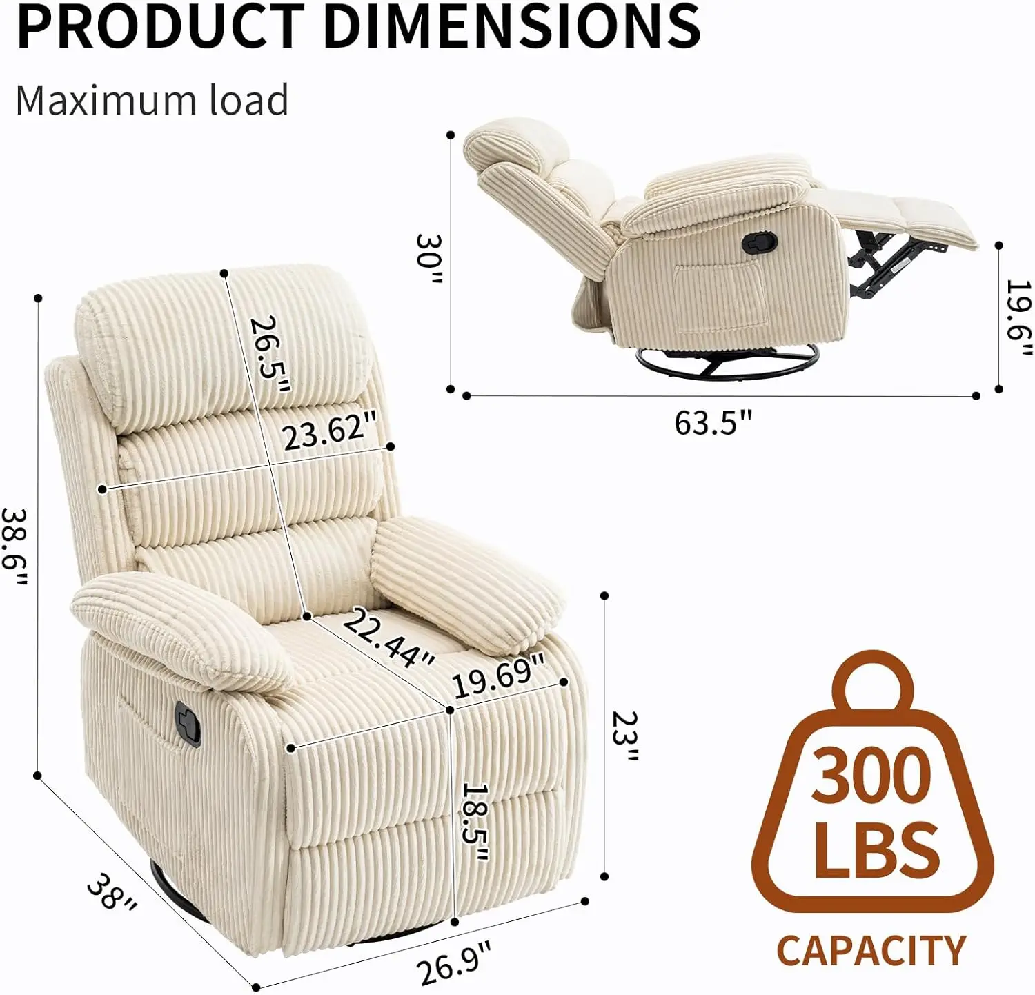 Adult 360° Rocking Recliner Ch - Rocking Chair Nursery incelemesi ve fiyatı