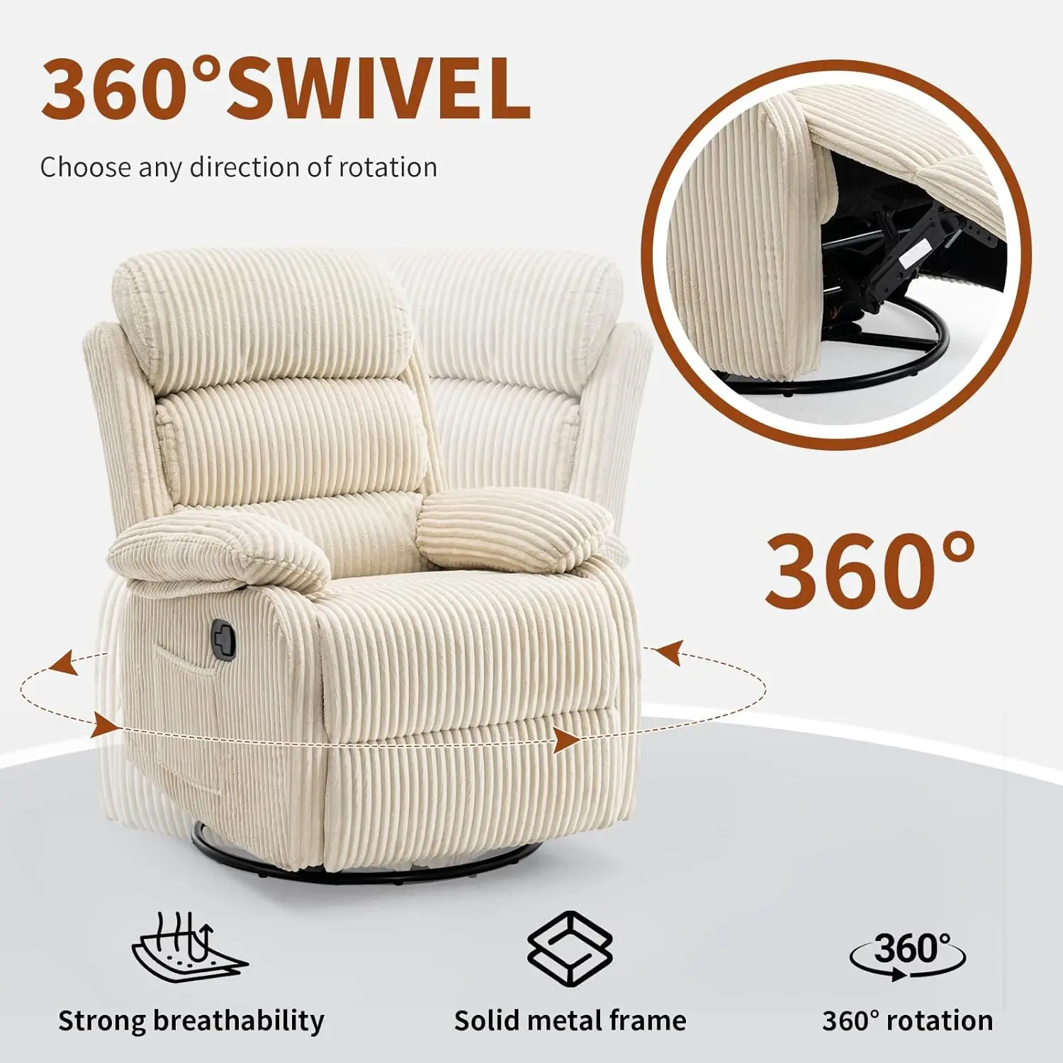 Adult 360° Rocking Recliner Ch - Rocking Chair Nursery incelemesi ve fiyatı