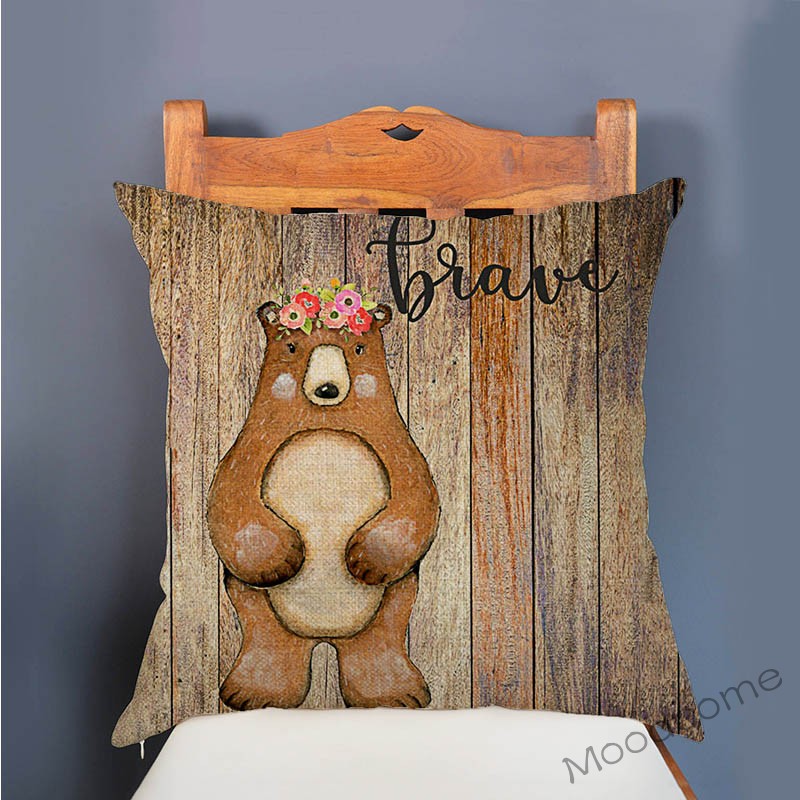 Cute Woodland Animals Wood Tex - Baby Nursery Cushion incelemesi ve fiyatı