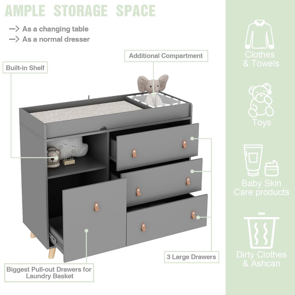 Baby Dresser Changing Table, T - Baby Nursery Dresser Changing Table incelemesi ve fiyatı