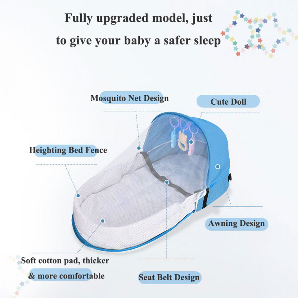 Portable Travel Baby Crib Fold - Rocking Chair Nursery incelemesi ve fiyatı