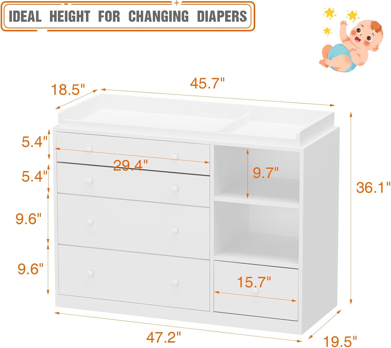 Baby Changing Table Dresser Cl - Baby Nursery Dresser Changing Table incelemesi ve fiyatı