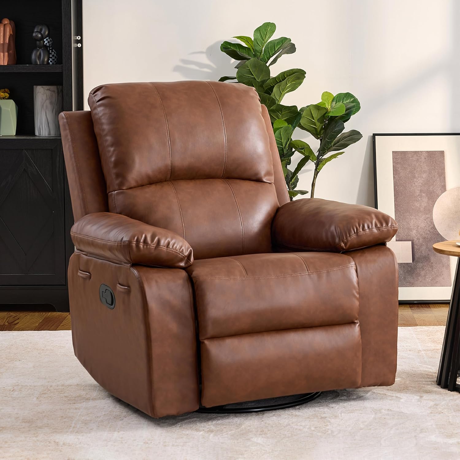 360° Swivel Rocking Leather Re - Rocking Chair Nursery incelemesi ve fiyatı