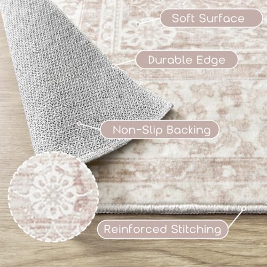 Pink Nursery Rug for Baby Girl - Baby Nursery Neutral incelemesi ve fiyatı