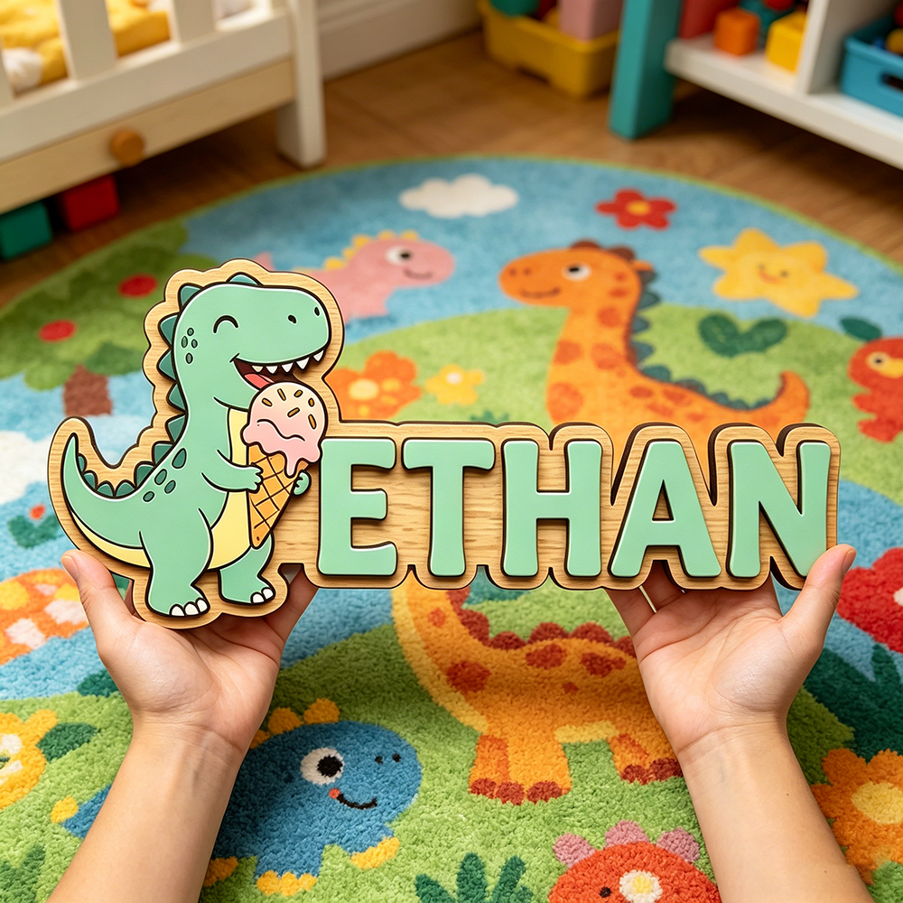 Whimsical Ice Cream Dinosaur C - Baby Nursery Decorations incelemesi ve fiyatı