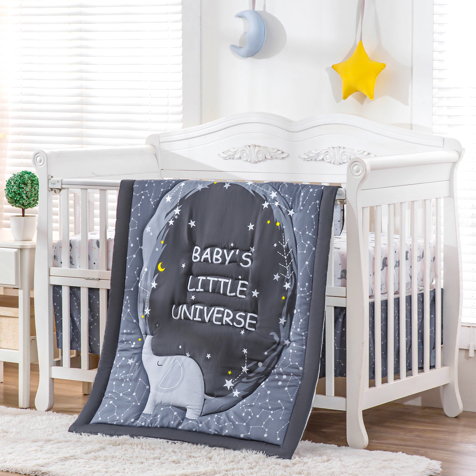 3Pcs Cosmic theme newborn Crib - Baby Nursery Themes Girl incelemesi ve fiyatı