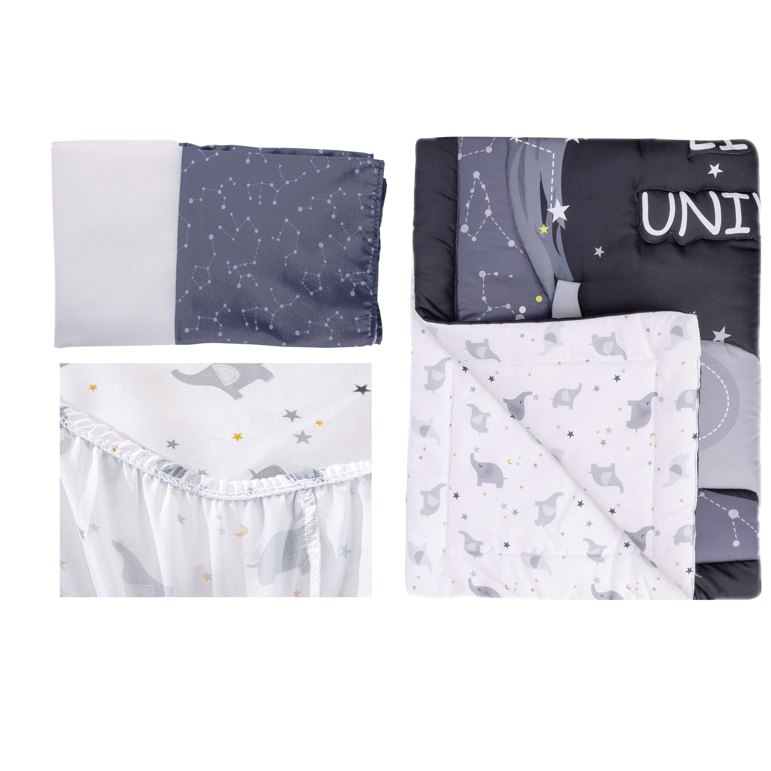 3Pcs Cosmic theme newborn Crib - Baby Nursery Themes Girl incelemesi ve fiyatı
