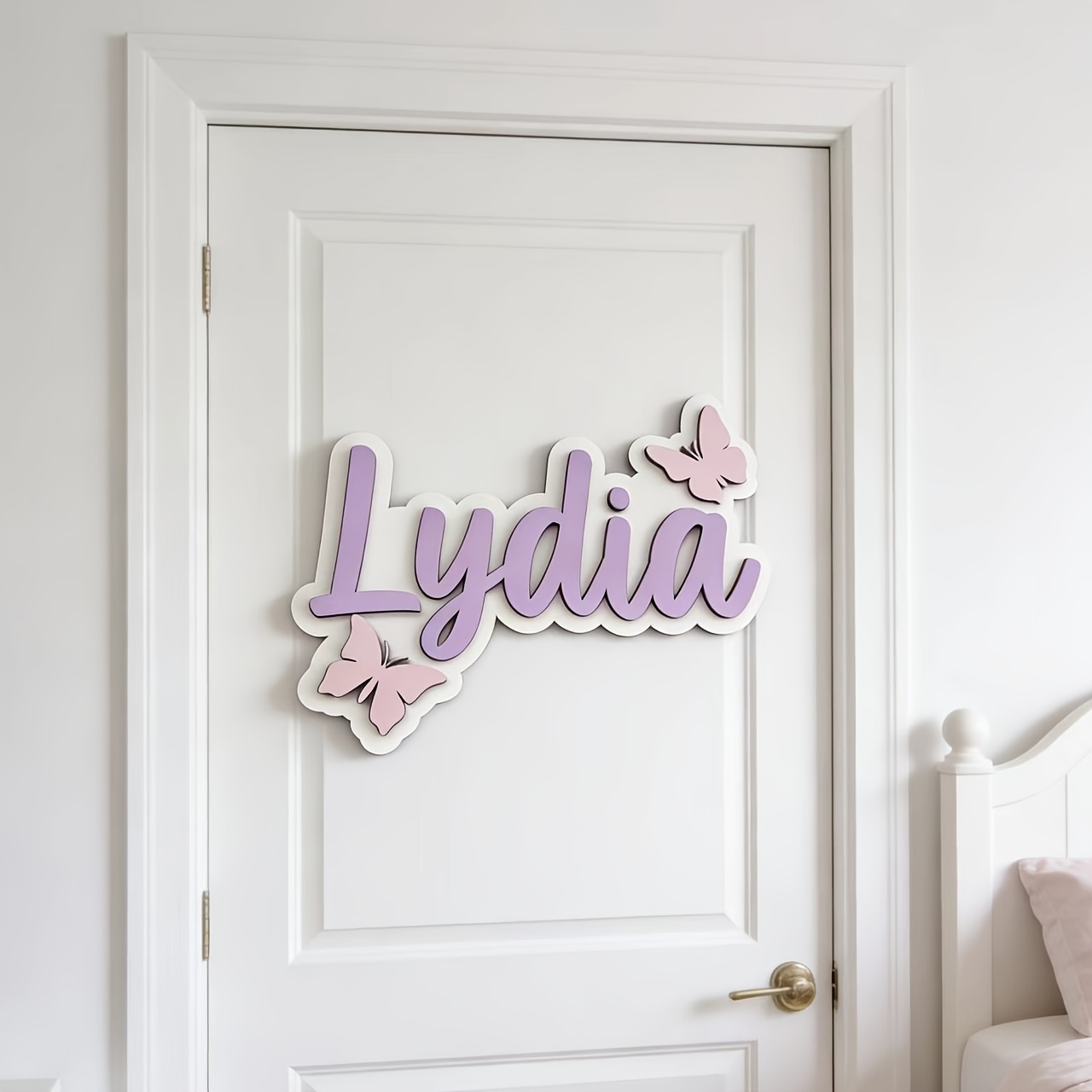 Personalized Blue & Pink Butte - Baby Nursery Name Sign incelemesi ve fiyatı